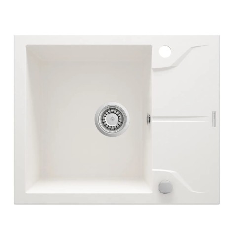 Deante Andante zlewozmywak granitowy 1-komorowy z ociekaczem 59x49 alabaster.