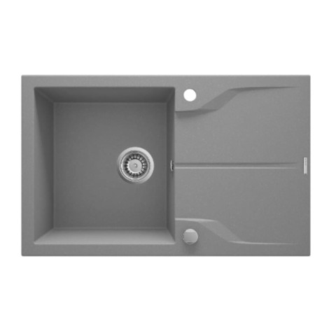 Deante Andante Flush zlewozmywak granitowy 1-komorowy z ociekaczem - montowany na równi z blatem 78,0x49,0x19,4 cm