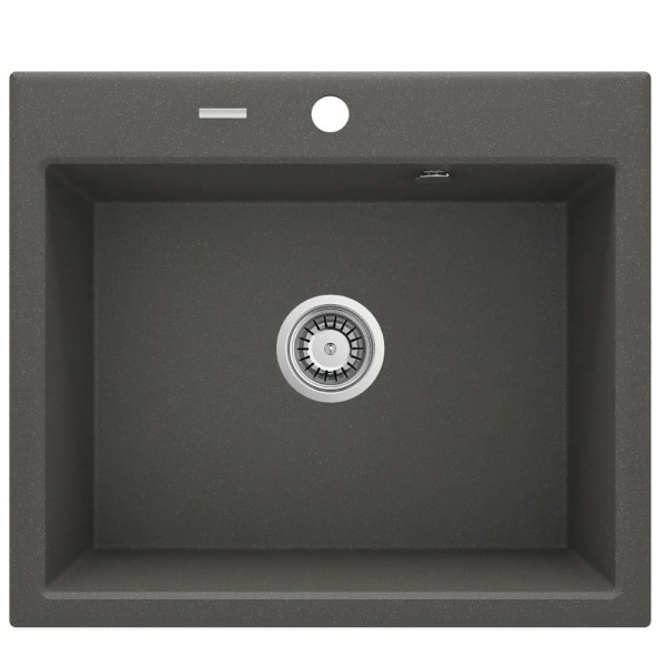 Deante Andante zlewozmywak granitowy 1-komorowy wpuszczany 60x52 antracyt metalik.
