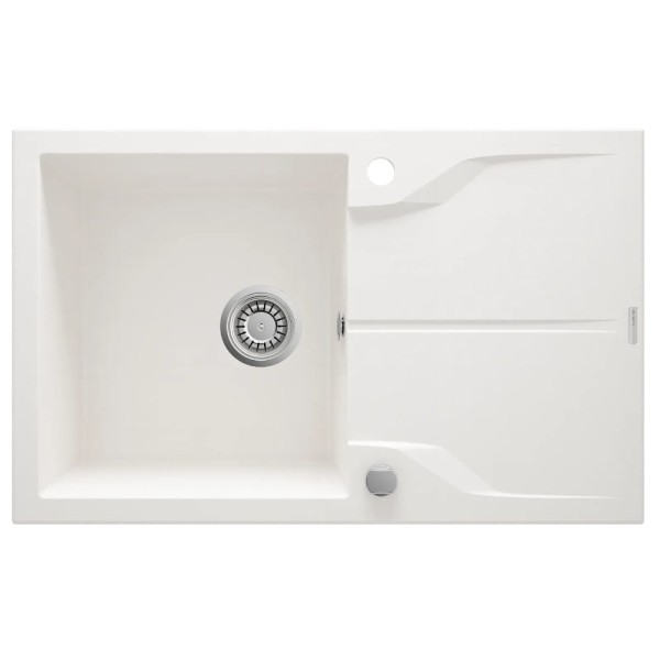 Deante Andante Flush zlewozmywak granitowy 1-komorowy z ociekaczem  na równi z blatem78x49 alabaste