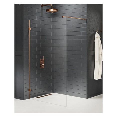 New Trendy Avexa kabina walk-in copper brushed 100x200 cm