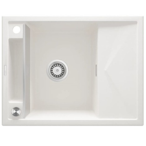 Deante Magnetic zlewozmywak granitowy magnetyczny 1-komorowy z ociekaczem 64x50 alabaster
