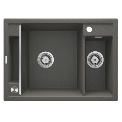 Deante Magnetic zlewozmywak granitowy magnetyczny 1.5-komorowy 69x50 antracyt metalik