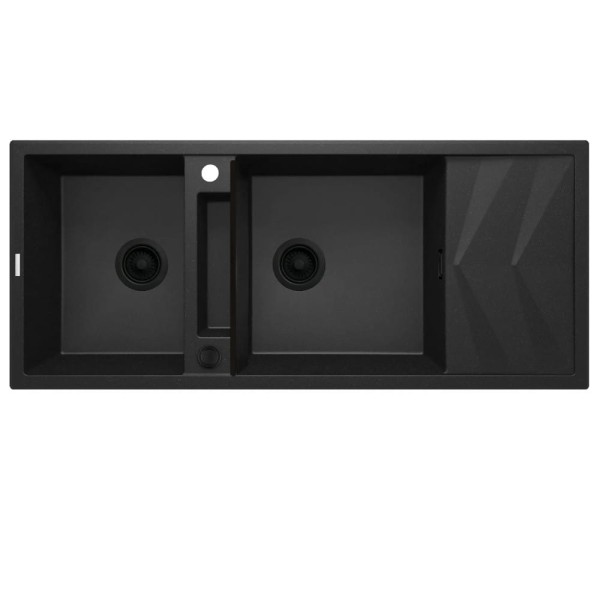 Deante Magnetic zlewozmywak granitowy magnetyczny 2-komorowy z ociekaczem 116x50 grafit metalik.
