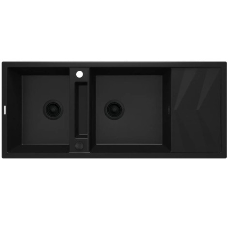 Deante Magnetic zlewozmywak granitowy magnetyczny 2-komorowy z ociekaczem 116x50 nero