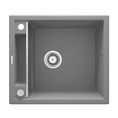 Deante Magnetic zlewozmywak granitowy magnetyczny 1-komorowy 56x50 szary metalik.