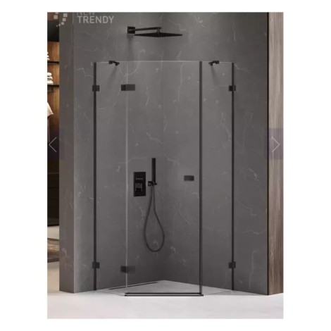 New Trendy Avexa kabina pięciokątna lewa black 90x90x200 cm