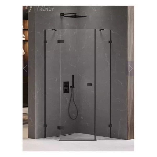 New Trendy Avexa kabina pięciokątna lewa black 90x90x200 cm