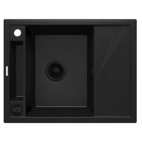 Deante Magnetic zlewozmywak granitowy magnetyczny 1-komorowy z ociekaczem  64x50 nero
