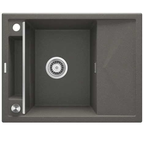 Deante Magnetic zlewozmywak granitowy magnetyczny 1-komorowy z ociekaczem 64x50 asntracyt metalik.