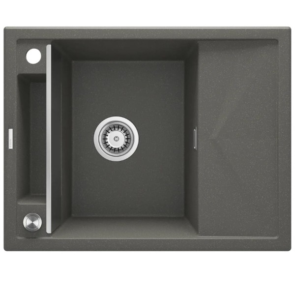 Deante Magnetic zlewozmywak granitowy magnetyczny 1-komorowy z ociekaczem 64x50 asntracyt metalik.