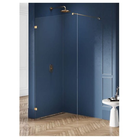 New Trendy Avexa kabina Walk-in gold brushed 100x200 cm