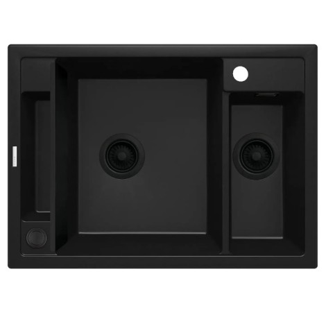 Deante Magnetic zlewozmywak granitowy magnetyczny 1.5-komorowy 69x50 nero