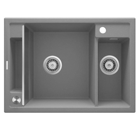 Deante Magnetic zlewozmywak granitowy magnetyczny 1.5-komorowy 69x50 szary metalik