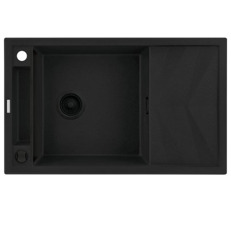 Deante Magnetic zlewozmywak granitowy magnetyczny 1-komorowy z ociekaczem 82x50 nero