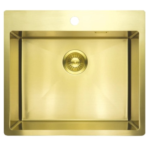 Deante Olfato Precious zlewozmywak stalowy 1-komorowy 55,0x50,5x20,0 cm złoto szczotkowane