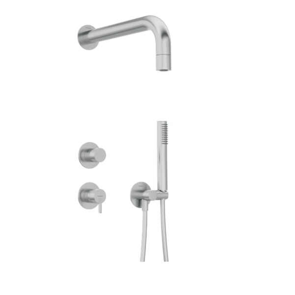 Deante Silia deszczownia zestaw podtynkowy z główką natryskową stal szczotkowana