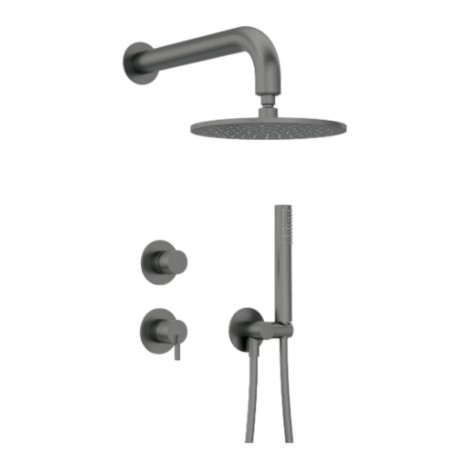 Deante Silia deszczownia zestaw podtynkowy z głowicą prysznicową titanium