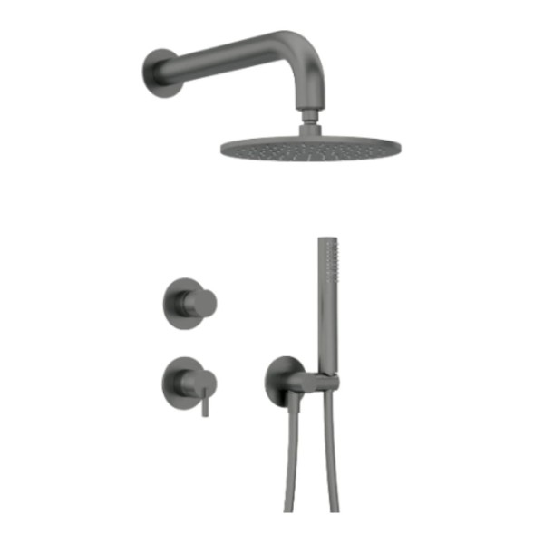 Deante Silia deszczownia zestaw podtynkowy z głowicą prysznicową titanium