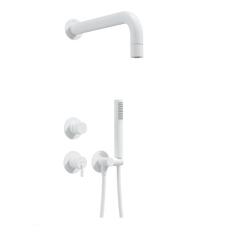Deante Silia zestaw prysznicowy podtynkowy z główką prysznicową bianco.