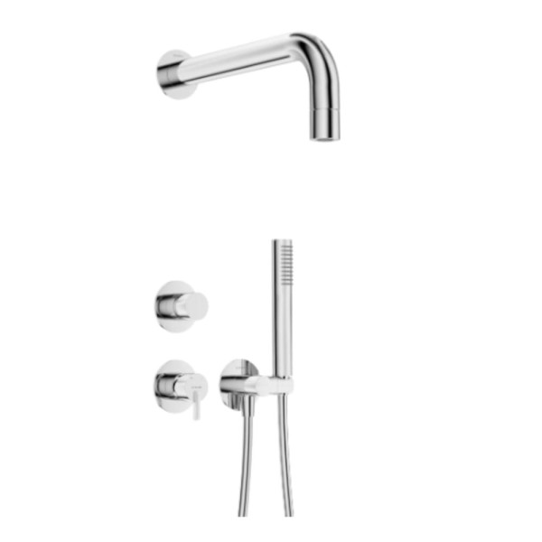 Deante Silia zestaw prysznicowy podtynkowy z główką prysznicową chrom.