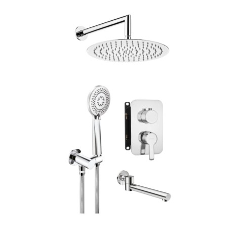 Deante Arnika zestaw podtynkowy wannowy z boxem mieszaczowym chrom