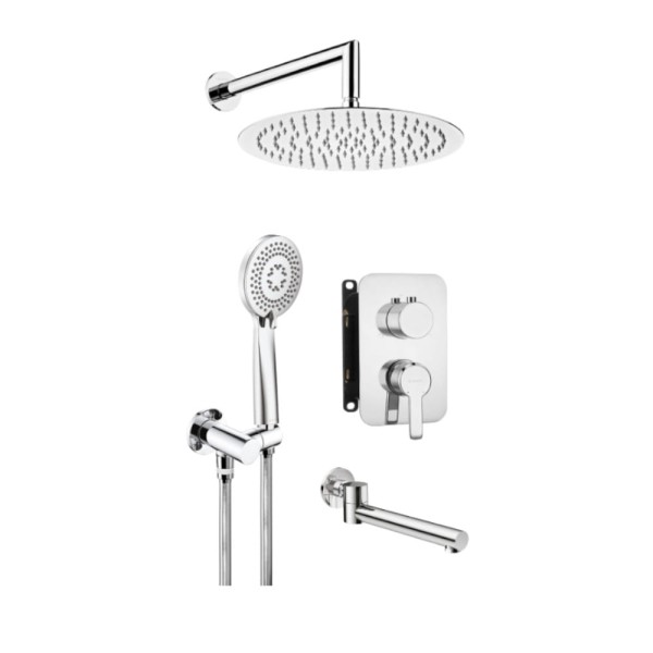 Deante Arnika zestaw podtynkowy wannowy z boxem mieszaczowym chrom