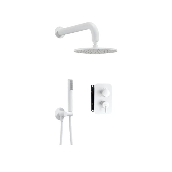 Deante Silia zestaw podtynkowy natryskowy z boxem mieszaczowym bianco