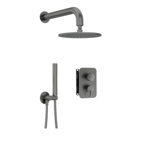 Deante Silia zestaw podtynkowy natryskowy z boxem mieszaczowym titanium