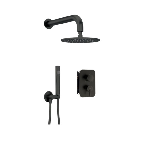 Deante Silia zestaw podtynkowy natryskowy z boxem mieszaczowym nero