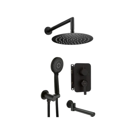 Deante Arnika zestaw podtynkowy wannowy z boxem mieszaczowym nero