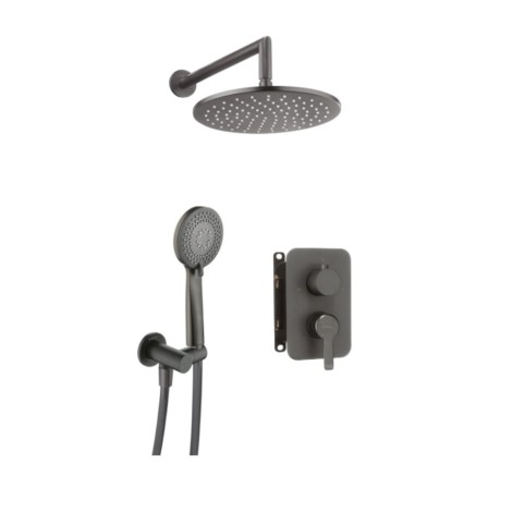 Deante Arnika zestaw podtynkowy natryskowy z boxem mieszaczowym titanium