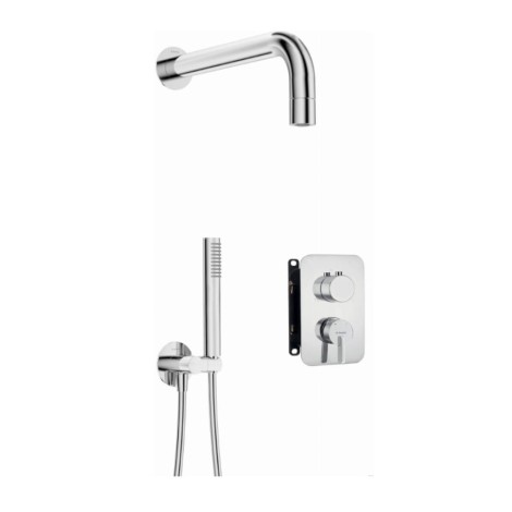 Deante Silia zestaw podtynkowy natryskowy z boxem mieszaczowym chrom