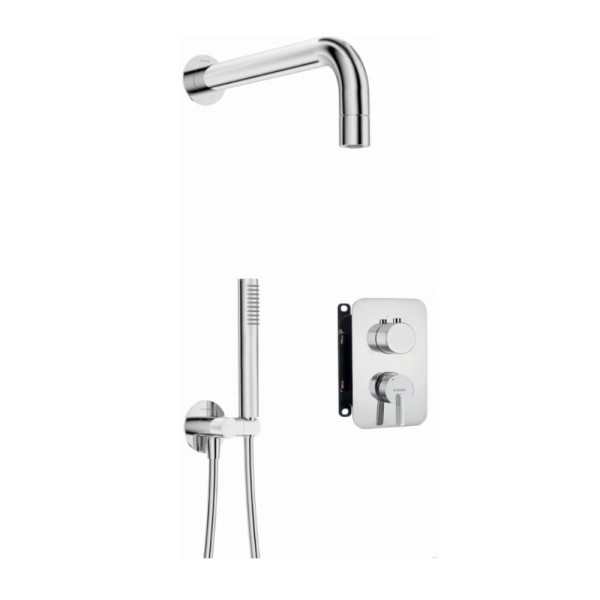 Deante Silia zestaw podtynkowy natryskowy z boxem mieszaczowym chrom