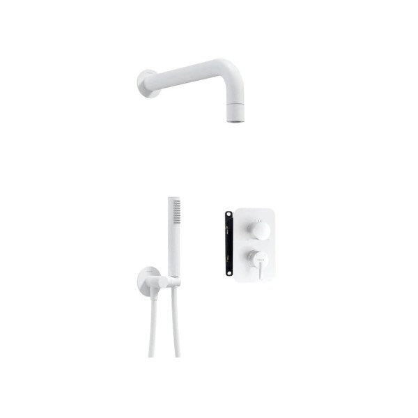 Deante Silia zestaw podtynkowy natryskowy z boxem mieszaczowym bianco