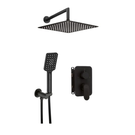 Deante Alpinia zestaw podtynkowy natryskowy z boxem mieszaczowym nero