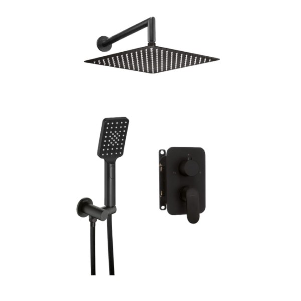 Deante Alpinia zestaw podtynkowy natryskowy z boxem mieszaczowym nero