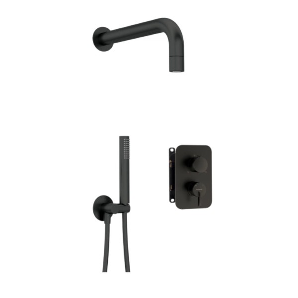 Deante Silia zestaw podtynkowy natryskowy z boxem mieszaczowym nero