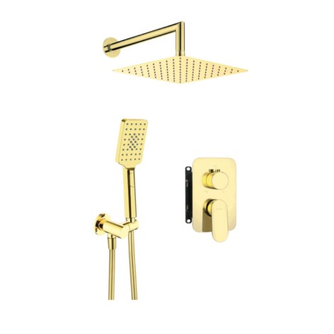 Deante Alpinia zestaw podtynkowy natryskowy z boxem mieszaczowym gold