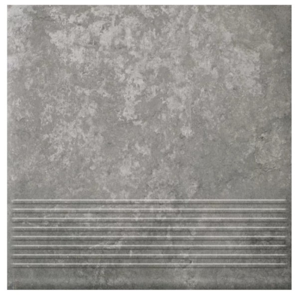 Paradyż Arteon grys stopnica prosta ryflowana 30x30x0,85cm