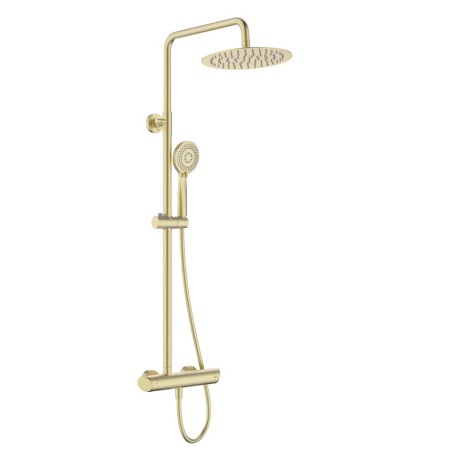 Deante Arnika deszczownia z baterią mieszazczową złoto szczotkowane