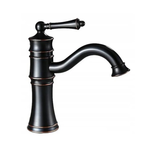 Rea Vintage bateria umywalkowa niska , przecierana , czarna