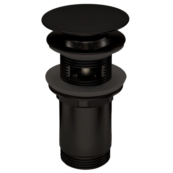 Deante korek click-clack okrągły z przelewem czarny