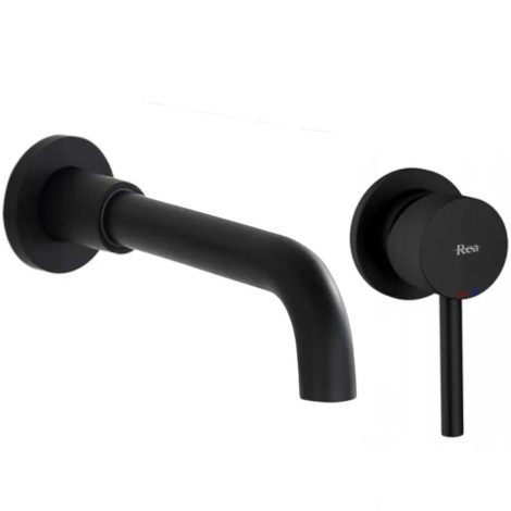 Rea Lungo Long bateria umywalkowa , podtynkowa + box , czarna
