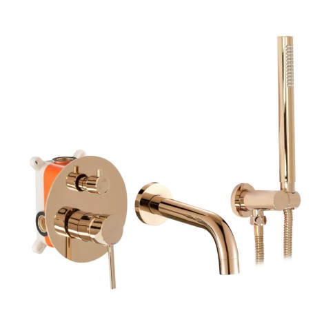 Rea Lungo bateria wannowa podtynkowa + box różowe złoto