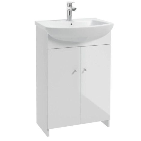 Defra Venus szafka z umywalką D55, biały laminat / biały połysk