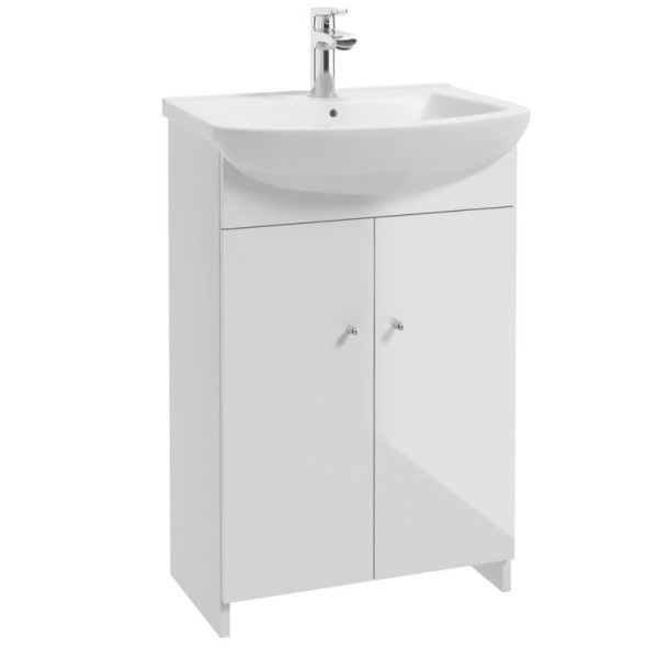 Defra Venus szafka z umywalką D55, biały laminat / biały połysk