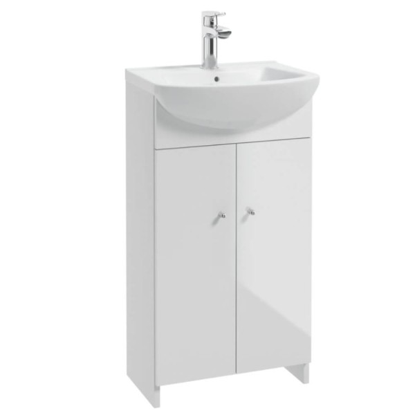 Defra Venus szafka z umywalką D45, biały laminat / biały połysk