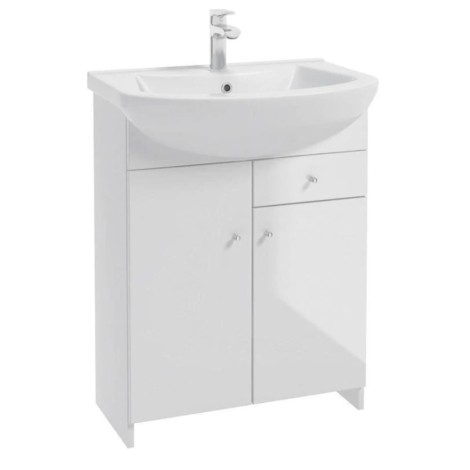 Defra Venus szafka z umywalką D65, biały laminat / biały połysk