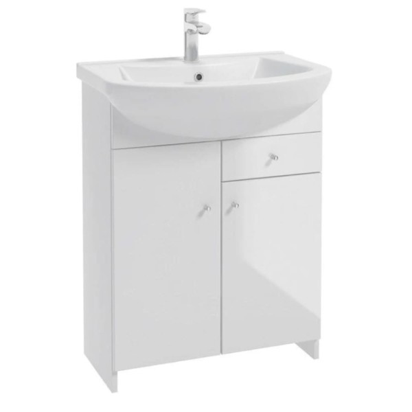 Defra Venus szafka z umywalką D65, biały laminat / biały połysk